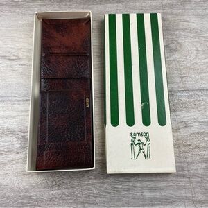 Vintage Samson Bifold Wallet Leather Brown NOS New In Box